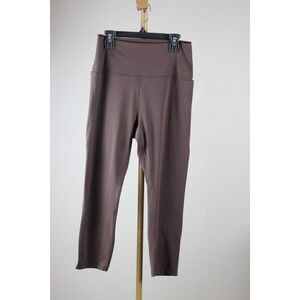 CRZ YOGA Womens High Waisted 7/8 Leggings with Pockets Hot Fudge Brown Size L 12